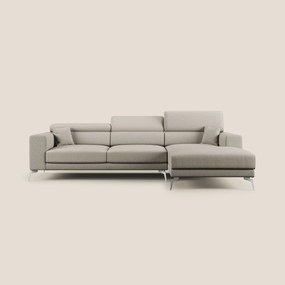 Blade Divano moderno angolare con poggiatesta reclinabili in tessuto impermeabile simil-cotone T13