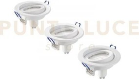 Kit  3 pezzi  incassi led matrix orientabili bianchi 3 luci attacco...