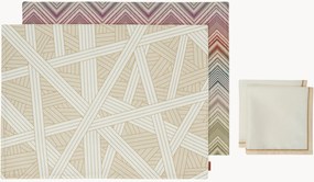 Tovagliette e tovaglioli in cotone Nastri, set da 4