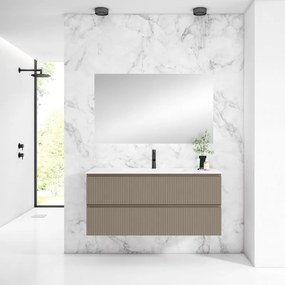 Mobile sottolavabo e lavabo Ares tortora L 120 cm