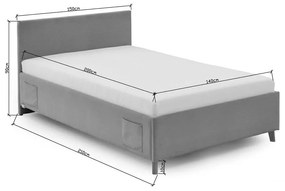 Letto da bambini blu imbottito rete non inclusa 140x200 cm Cool – Meise Möbel