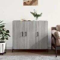 Credenza Grigio Sonoma 90x34x80 cm in Legno Multistrato 828122