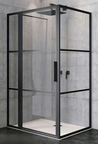 Riho Grid box doccia 120x90 cm rettangolare nero opaca/vetro con motivo G004020121