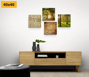 Set di quadri – Brezza della natura con scritta