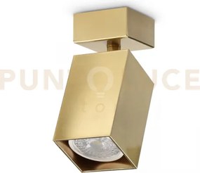 Dynamite faretto ottone orientabile 1 luce attacco gu10 5,7cm quadr...