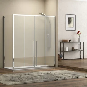 Kamalu - Box doccia 80x160 doppio scorrevole altezza 200h vetro 8 mm anticalcare | KEL6000