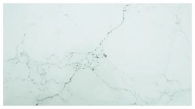 Piano Tavolo Bianco 120x65 Cm 8mm Vetro Temperato Design Marmo /
