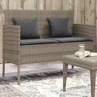 Panca da Giardino con Cuscini Grigia in Polyrattancod mxl 112892