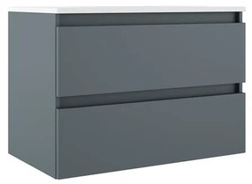 Mobile bagno con lavabo e specchio, top incluso L 80 x H 55 x P 46 cm avio in truciolare 2 cassetti per vasca centrale Box