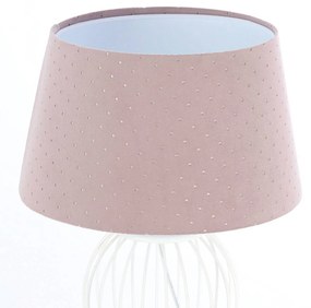 Maco Design Lampada da tavolo Rosabelle con base a forma di gabbia, rosa