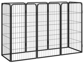 Box Cani 8 Pannelli Nero 50x100 Cm Acciaio Verniciato Polvere /