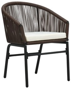 Set mobili da pranzo da giardino 9 pz marrone