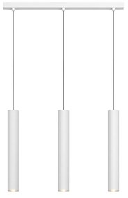 Lampadario Moderno Aygo Rettangolare Metallo Bianco 3 Luci Gu10