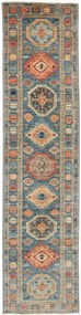 Kazak Tappeto orientale 310 x 80 Grigio (Pakistan) Annodato A Mano