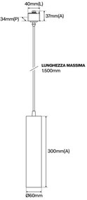 Lampada a Sospensione GU10 per Binario Monofase - Bianca
