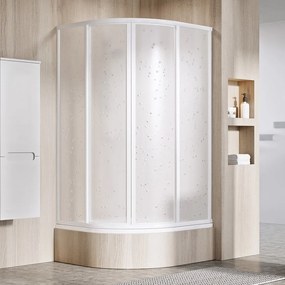 Ravak Supernova box doccia 80x80 cm semicircolare bianco lucida/polistirene 31144V10011