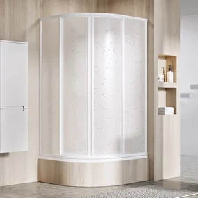 Ravak Supernova box doccia 80x80 cm semicircolare bianco lucida/polistirene 31144V10011
