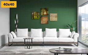 Set di quadri – Brezza della natura con scritta