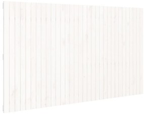 Testiera da parete bianca 204x3x110 cm legno massello di pino