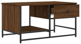 Tavolino salotto rovere marrone 85,5x51x45 cm legno multistrato
