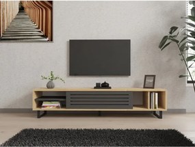 Mobile Porta TV Da Terra 160 Cm Con Anta Frontale Rovere E Antracite Zeffiro