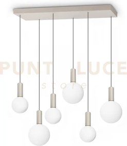 Odeon sospensione led 3000k 39w 5500 lm 6 luci bianco in metallo e...