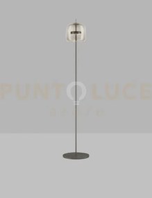 Jube lampada da terra p fume' trasparente nero opaco 2 l2415 1 led...