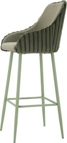 Set di sbagelli da bar verdi in imbottito con braccioli 2 pz (altezza della seduta 78 cm) Alaska – Mauro Ferretti