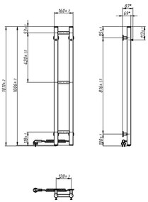 Portasciugamani elettrico SILOUETTE 187W/230V 101,1 cm IP44 bianco destra arrotondato