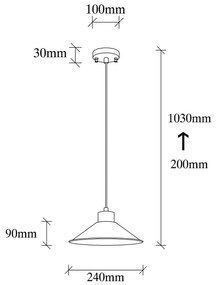 Lampadario blu con paralume in metallo ø 24 cm Gece – Opviq lights