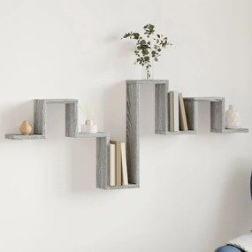 Mensola a muro grigio sonoma 104,5x10x43 cm legno multistrato