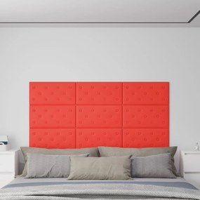 Pannelli Murali 12 Pz Rossi 60x30 Cm Similpelle 2,16 M² /