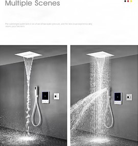 Sistema doccia a incasso ELITE EDITION BCS1721 termostatico, multigetto e a cascata in più finiture — Grigio gunmetal — A parete