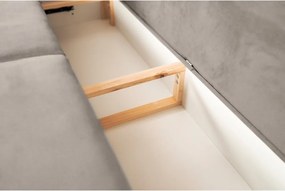 Divano beige allungabile/con contenitore e rivestimento in ciniglia 236 cm Silva – ELTAP