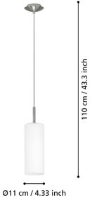 EGLO 85977 - Lampadario a sospensione con filo TROY 3 1xE27/60W bianco