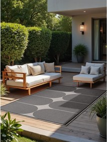 Tappeto da interno/esterno bianco e nero 120x170 cm Duet Bowen – NORTHRUGS