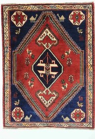 Gashghai Tappeto 130 x 180 Rosso (Iran) Annodato A Mano