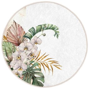 Tappeto rotondo lavabile in crema adatto ai robot aspirapolvere ø 80 cm Comfort - Mila Home