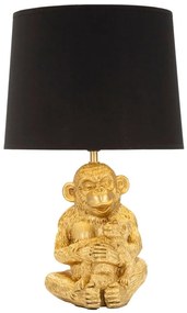 Lampada da tavolo Monkey Mum con design creativo e paralume in tessuto nero cm ø 30x49