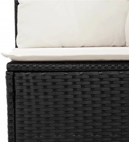 Set divani da giardino con cuscini 8 pz nero in polyrattan