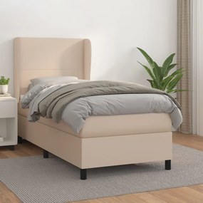 Giroletto A Molle Con Materasso Cappuccino 90x190 Cm Similpelle /