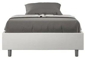 Letto una piazza e mezza contenitore imbottito 120x200 similpelle bianco Azelia