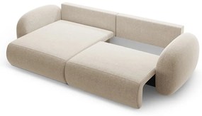 Divano angolare beige allungabile/con contenitore con rivestimento in ciniglia Tonale – Cosmopolitan Design