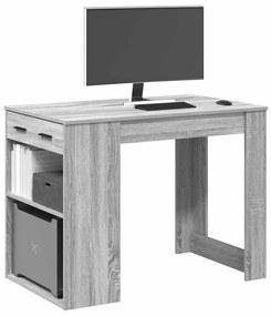 Scrivania Con Cassetto Ripiano Grigio Sonoma Legno Multistrato /