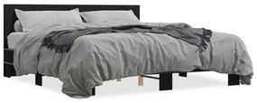 Giroletto Nero 180x200 Cm İn Legno Multistrato E Metallo /