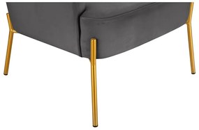 Poltrona grigia in velluto Runa - Støraa