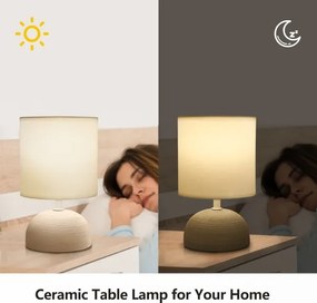 Aigostar - Lampada da tavolo 1xE14/40W/230V beige/bianco
