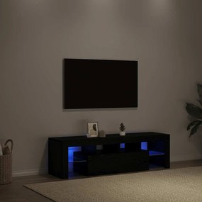 Mobile Porta Tv Con Led Rovere Nero 140x36,5x40 Cm Truciolato /