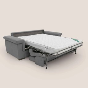 Bjorn divano letto sfoderabile con materasso H18 cm e poggiatesta reclinabili in tessuto impermeabile T02 grigio