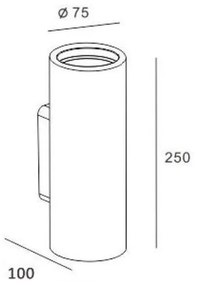 Applique in Gesso Pitturabile 2 lampade GU10 da parete